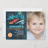 Ruimteverjaardagsuitnodiging Outer Space Party Kaart (Voorkant)