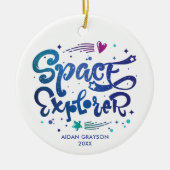Ruimteverkenner Aangepaste buitenruimteas Keramisch Ornament (Voorkant)