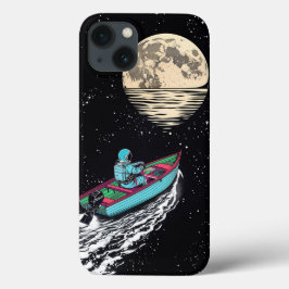Ruimteverkenner die naar de maan roeit Case-Mate iPhone case