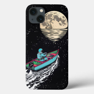 Ruimteverkenner die naar de maan roeit Case-Mate iPhone case