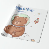 Ruimteverkenner Teddy Cadeaupapier (Uitgerold)