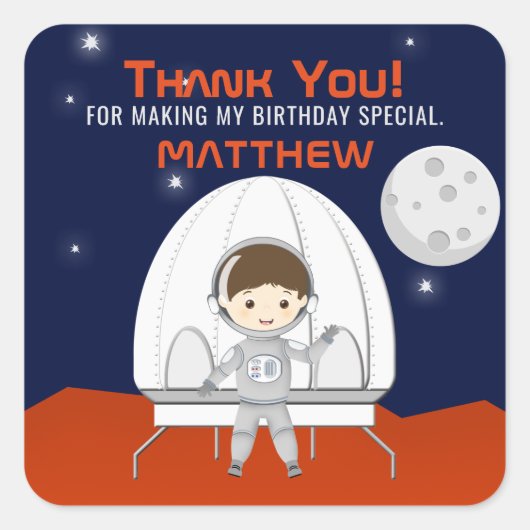 Ruimteverkenner Vierkante Sticker (Voorkant)