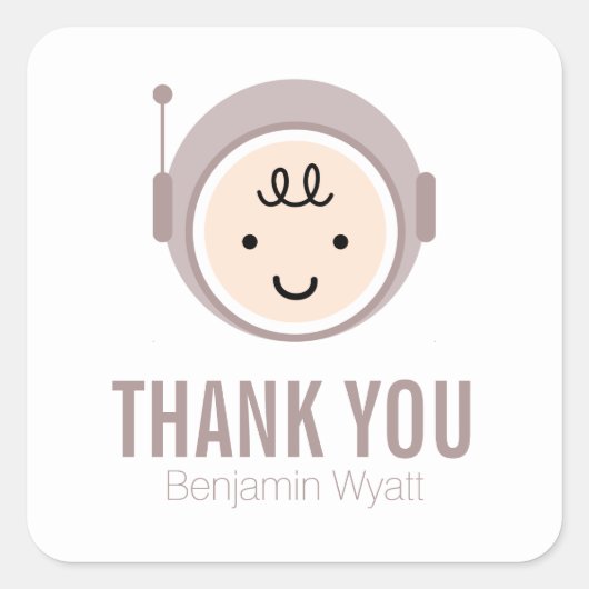 Ruimteverkenner Vierkante Sticker (Voorkant)