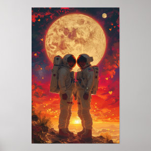 Ruimteverkenners in het Desert Poster