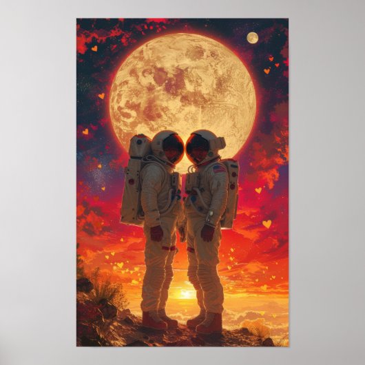 Ruimteverkenners in het Desert Poster (Voorkant)