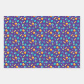 Ruimteverkenners op blauw inpakpapier vel (Voorkant 3)