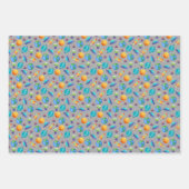 Ruimteverkenners op grijs inpakpapier vel (Voorkant 3)