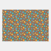 Ruimteverkenners op Peanut Brown Inpakpapier Vel (Voorkant 2)