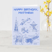 Ruimteverkenning Astronauten Gepersonaliseerd Kaart (Gele Bloem)