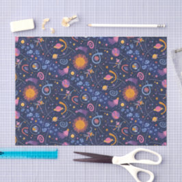 Ruimteverkenning Voyager Donkerblauw Tissuepapier