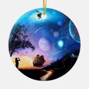 Ruimteverkenningskunst Voyager-ruimtevaartuig Keramisch Ornament