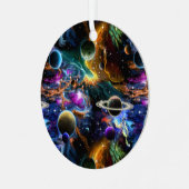 Ruimteverneveling en -planten metalen ornament (Voorkant links)