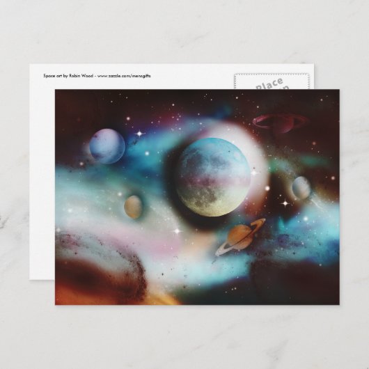 Ruimteverneveling en sterren briefkaarten (Voorkant / Achterkant)