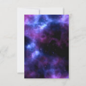Ruimteverneveling Paars Galaxy RSVP Kaartje (Achterkant)