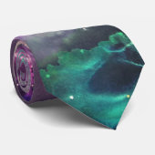 Ruimtevernevelroze, goudgroene sterren Alcohol ink Stropdas (Opgerold)