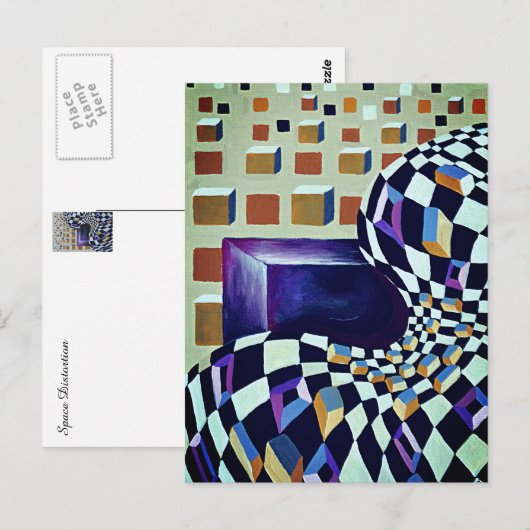 Ruimtevervorming Abstract Briefkaart (Voorkant / Achterkant)