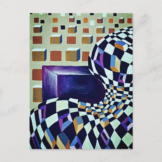 Ruimtevervorming Abstract Briefkaart (Voorkant)