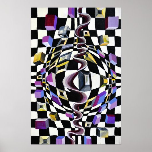 Ruimtevervorming met zichtverlichting poster (Voorkant)