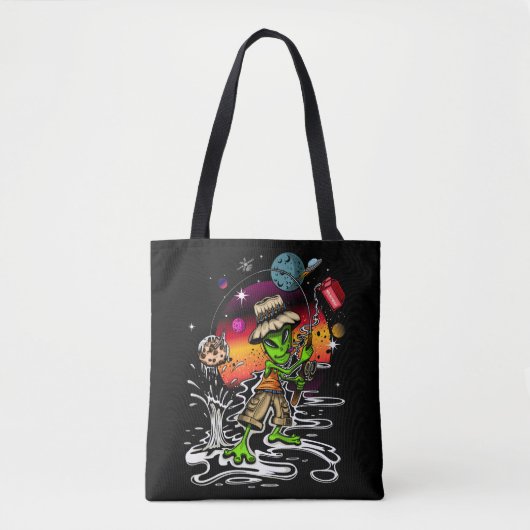 ruimtevisser tote bag (Voorkant)