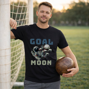 Ruimtevoetbal Astronaut Fietsstoot Doel Maan T-shirt