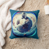 Ruimtevoetbal astronaut kussen (Deken)