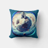 Ruimtevoetbal astronaut kussen (Voorkant)