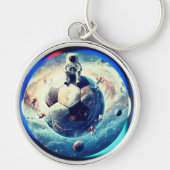 Ruimtevoetbal astronaut sleutelhanger (Voorkant)