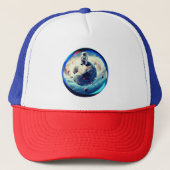 Ruimtevoetbal astronaut trucker pet (Voorkant)