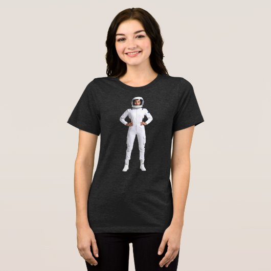 Ruimtevrouw Tri-Blend Shirt (Voorkant volledig)