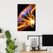 Ruimtevuursterren Elektrische sterrenhemel Night S Poster (Thuiskantoor)