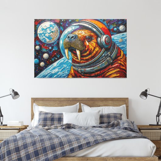 RUIMTEWALRUS CANVAS AFDRUK (Insitu (Slaapkamer))