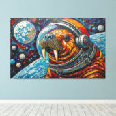 RUIMTEWALRUS CANVAS AFDRUK (Insitu (Houten vloer))