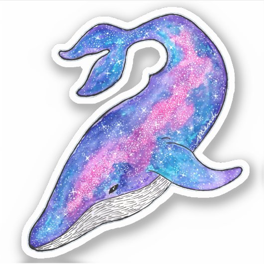 Ruimtewalvis Sticker (Voorkant)