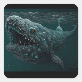Ruimtewalvis Vierkante Sticker
