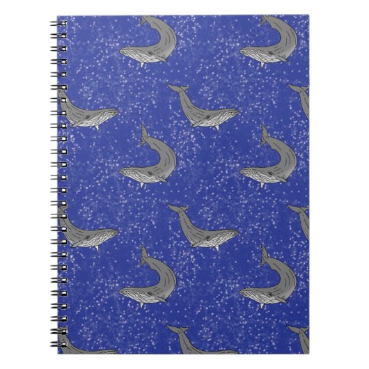 Ruimtewalvissen Notitieboek Starry Sky Art Whale J (Voorkant)