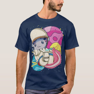 ruimtewetenschap dieraxolotl astronaut t-shirt
