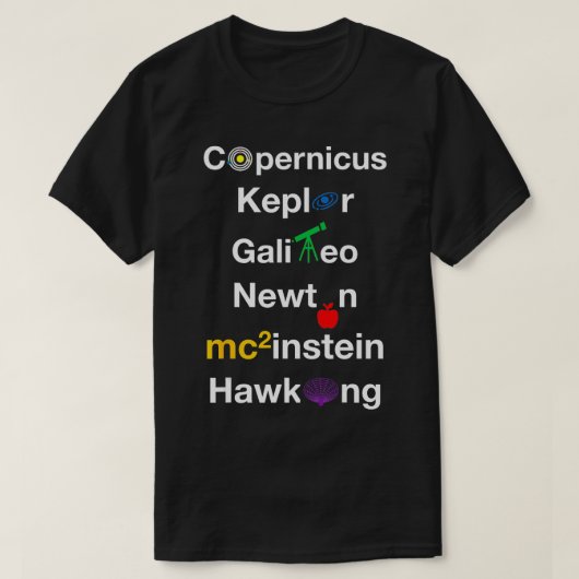 ruimtewetenschappers van copernicus galileo-kepler t-shirt (Design voorkant)