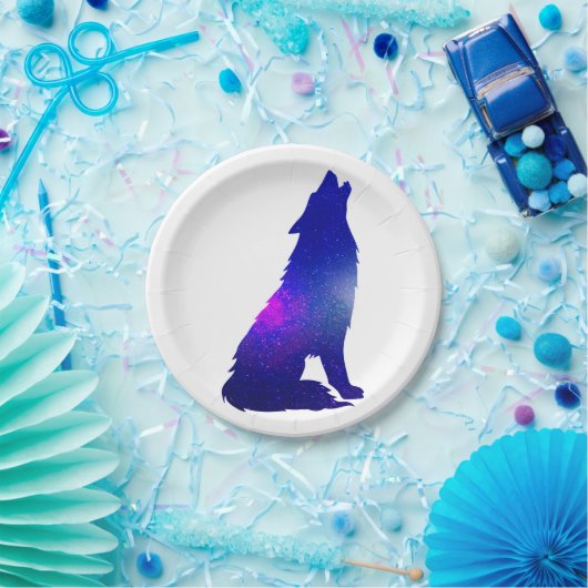 Ruimtewolfskuiken - Kies achtergrondkleur Papieren Bordje (Feest)