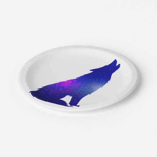 Ruimtewolfskuiken - Kies achtergrondkleur Papieren Bordje (Gekanteld)