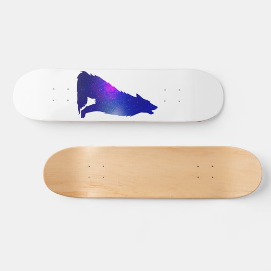 Ruimtewolfskuiken - Kies achtergrondkleur Persoonlijk Skateboard (Horizontaal)