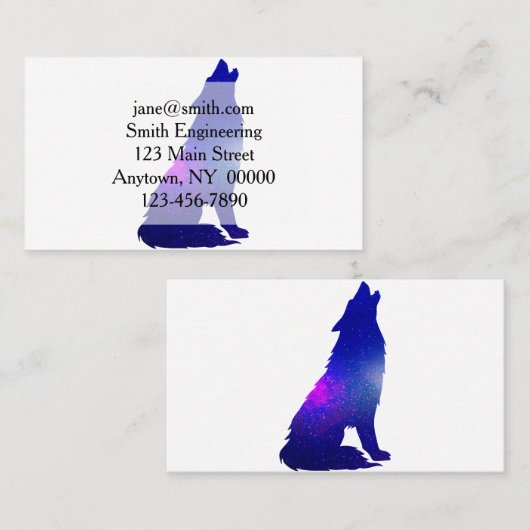 Ruimtewolfskuiken - Kies achtergrondkleur Visitekaartje (Voorkant / Achterkant)