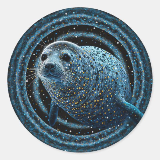 Ruimtezegel Ronde Sticker (Voorkant)