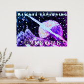 Ruimtezwerver Onbekende Poster Art Print verkennen (Keuken)