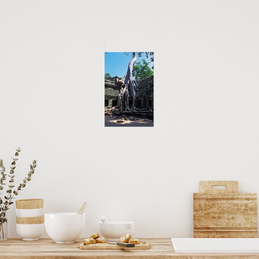 Ruin van Ta Prohm - Angkor Wat, Cambodja, Azië Poster (Keuken)