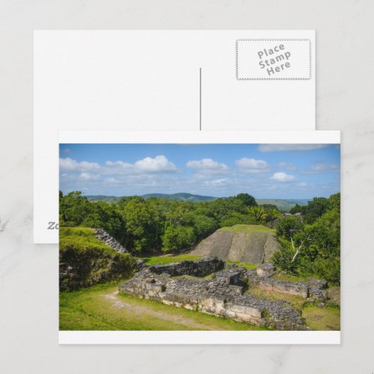 Ruïne van de Maya van Xunantunich in Belize Briefkaart (Voorkant / Achterkant)