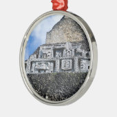 Ruïne van de Maya van Xunantunich in Belize Metalen Ornament (Links)