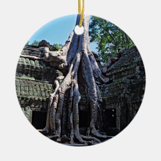 Ruïne van Ta Prohm - Angkor Wat, Cambodja, Azië Keramisch Ornament (Voorkant)