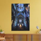 Ruined Cathedral Stained Glass Projection Glow Canvas Afdruk (Insitu (Woonkamer))