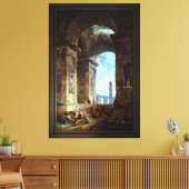 Ruinen met een obelisk op afstand canvas afdruk (Insitu (Woonkamer))