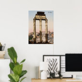Ruïnes van de Tempel van Castor en Pollux in Rome Poster (Thuiskantoor)